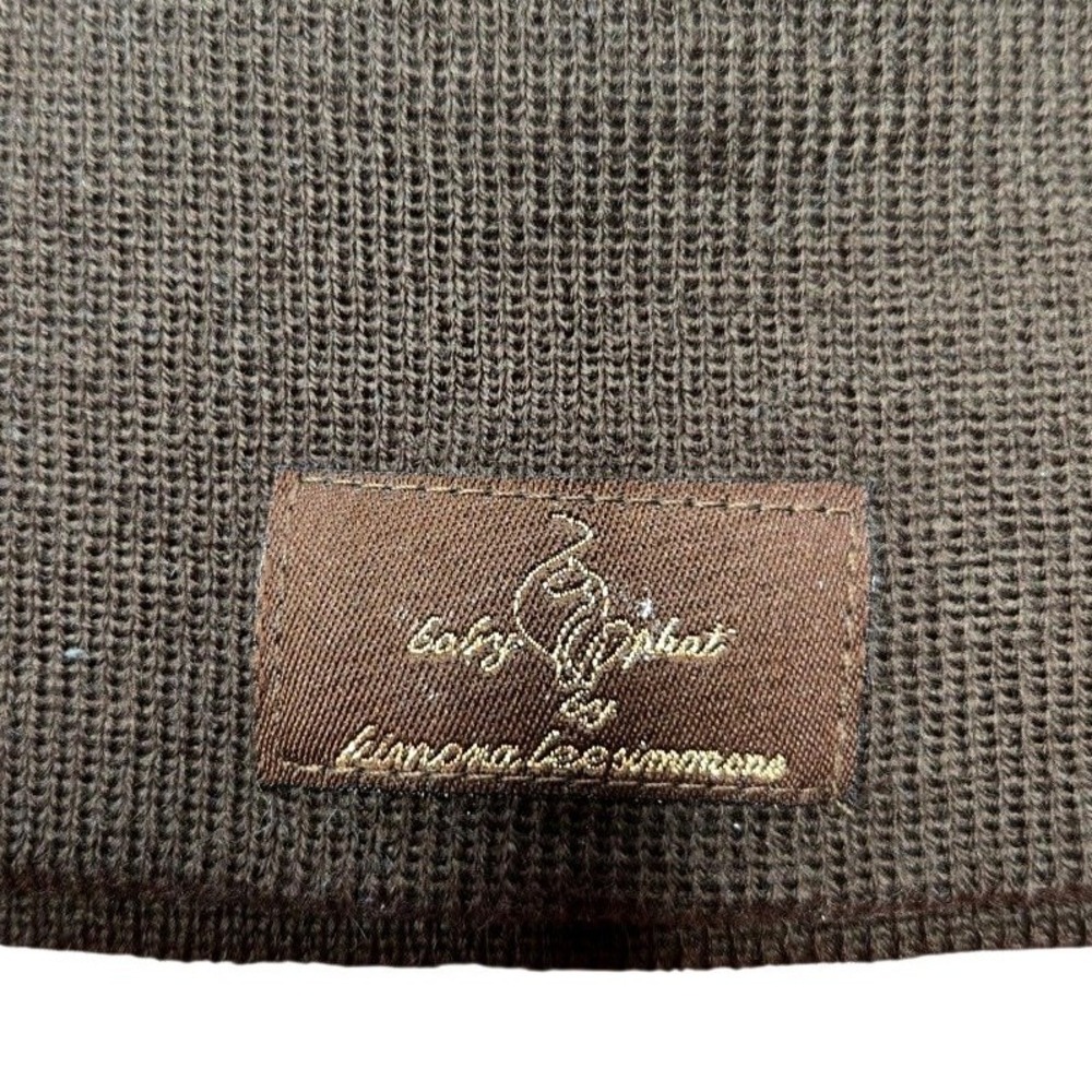 Vintage Y2K Baby Phat Kimora Lee Simmons Embroidered Cat Logo Brown Beanie Hat - Picture 4 of 8
